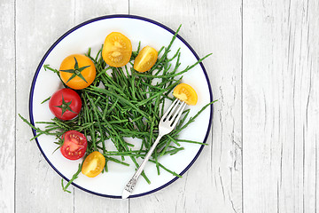 Image showing Samphire Sea Vegetable and Tomatoes