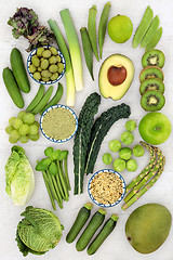 Image showing Healthy Green Fruit and Vegetables