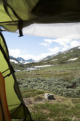 Image showing View from a tent