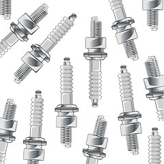 Image showing Car spark plug decorative pattern on white background