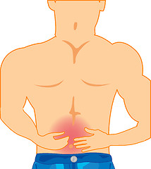 Image showing Man feels strong pain in the field of belly