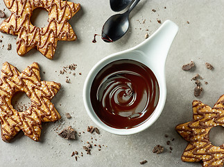 Image showing bowl of melted chocolate