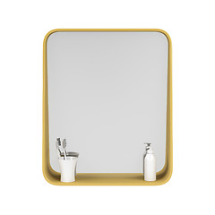 Image showing Bathroom mirror isolated on white background