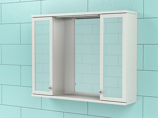 Image showing Mirror cabinet in the bathroom