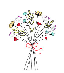 Image showing Bouquet of meadow flowers