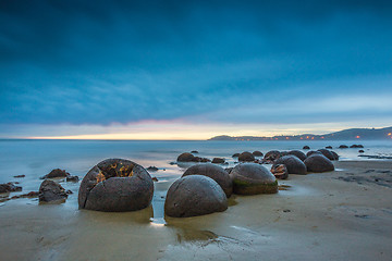 Image showing Moeraki Boulders. Oamaru New Zealand