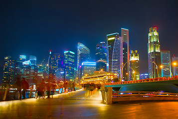 Image showing SIngapore Downtown in the evening