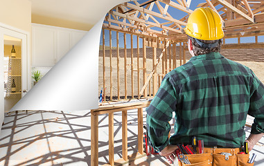 Image showing Contractor Facing Construction Framing with Page Corner Flipping