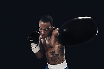 Image showing Boxing training and punching bag