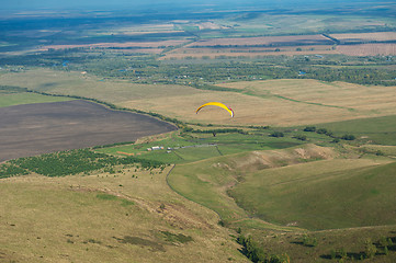 Image showing Paragliding in mountains