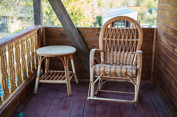 Image showing wood furniture in rustic veranda