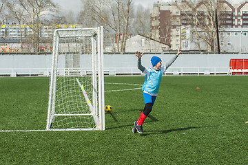 Image showing Happy boy football