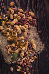 Image showing Natural peanut with oil in a glass