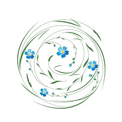 Image showing Circle with grass and flowers