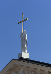 Image showing Statue of St. Helen on St. Stanislaus and St Ladislaus cathedral in Vilnius