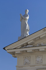 Image showing Statue on the roof of the Vilnius cathedral
