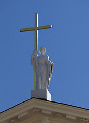 Image showing Statue of St. Helen on St. Stanislaus and St Ladislaus cathedral in Vilnius