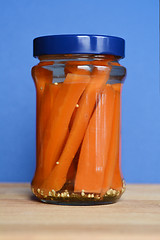 Image showing Pickled carrot sticks