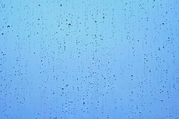 Image showing Rain drops on window