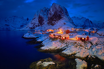 Image showing Hamnoy fishing village on Lofoten Islands, Norway 