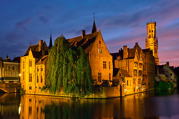 Image showing Famous view of Bruges, Belgium