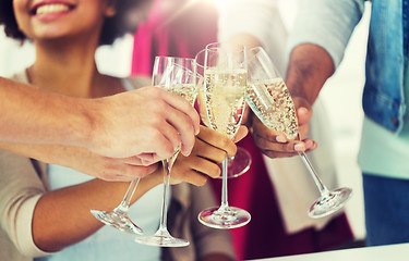 Image showing friends clinking glasses of champagne at party