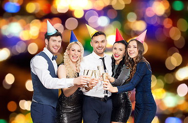 Image showing friends with champagne glasses at birthday party