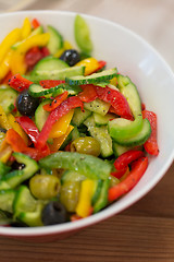 Image showing close up of vegetable salad in bowl