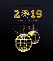 Image showing Congratulations on the 2019 happy new year. Holiday Gifts. Vector