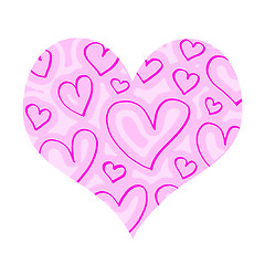 Image showing Pink heart with abstract pattern