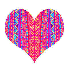 Image showing Bright heart with abstract pattern on white background