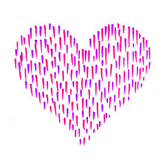 Image showing Heart with abstract color pattern on white background