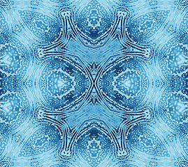 Image showing Bright blue abstract concentric pattern