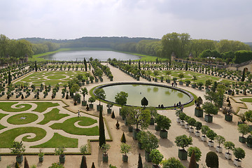 Image showing The famous gardens of the Royal Palace of Versailles near Paris