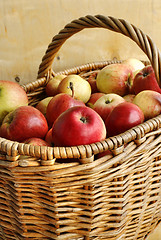 Image showing Bright tasty ripe apples in a basket