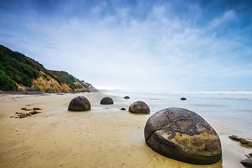 Image showing Moeraki Boulders. Oamaru New Zealand