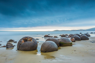 Image showing Moeraki Boulders. Oamaru New Zealand