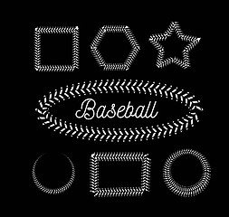 Image showing Lace from a baseball on a black background