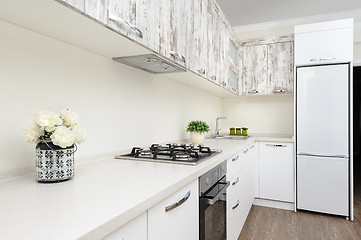 Image showing Modern white kitchen interior