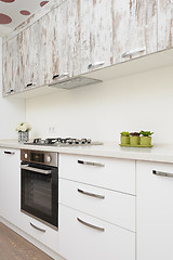 Image showing Modern white kitchen interior