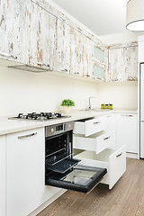 Image showing Modern white kitchen interior