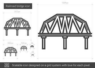 Image showing Railroad bridge line icon.