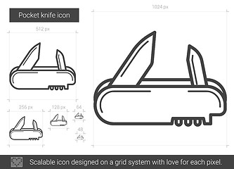 Image showing Pocket knife line icon.