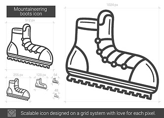 Image showing Mountaineering boots line icon.