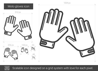 Image showing Moto gloves line icon.