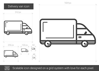 Image showing Delivery van line icon.