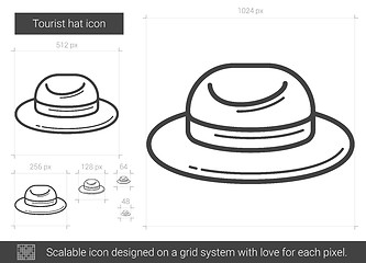 Image showing Tourist hat line icon.