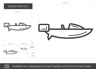 Image showing Speed boat line icon.