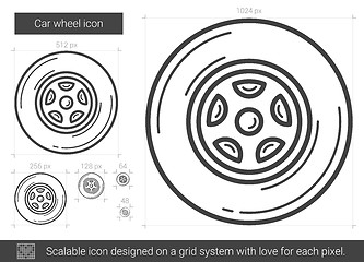 Image showing Car wheel line icon.