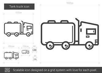 Image showing Tank truck line icon.